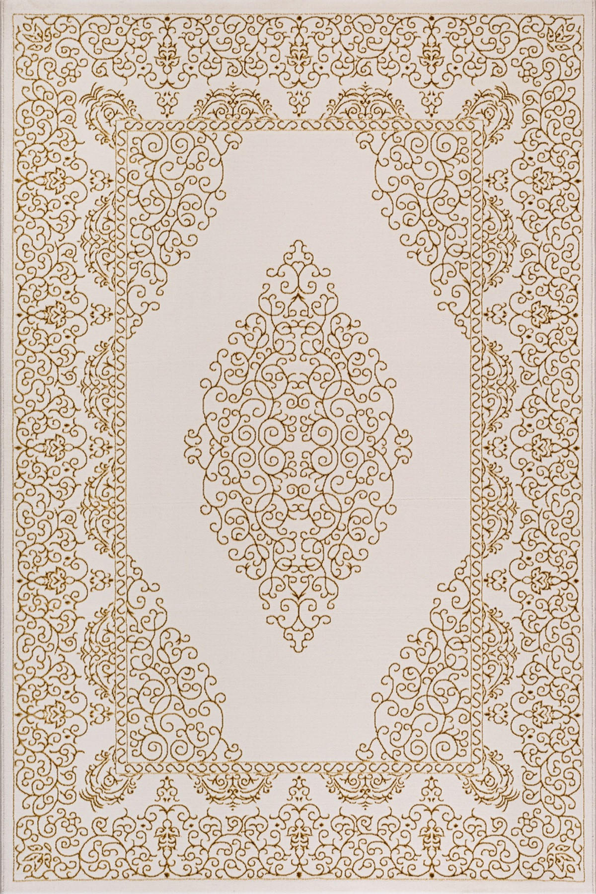TEPPICH Kurzflor ERESMA Orient-Medaillon Polyester Creme 160 x 230 cm - Creme, Textil (160/230cm) - KADIMA DESIGN