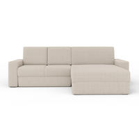 ECKSOFA TOCO XL 275/170 cm in Cord Creme rechts - Creme, Holz/Holzwerkstoff (275/170cm) - Deine Möbel 24