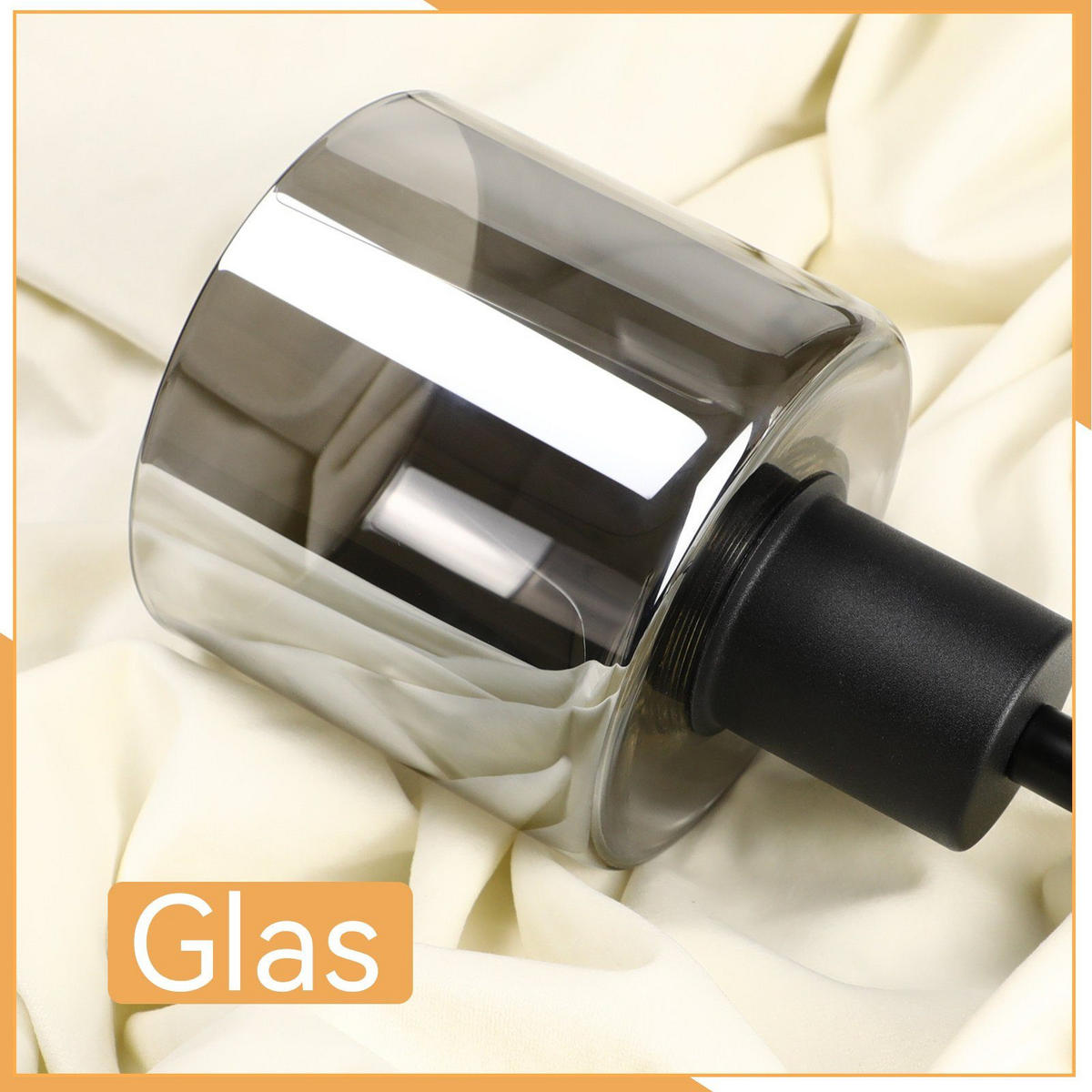 HÄNGELEUCHTE Klassik 3-flammig 68/11/195 cm - Grau, Glas (68/11/195cm) - Nettlife