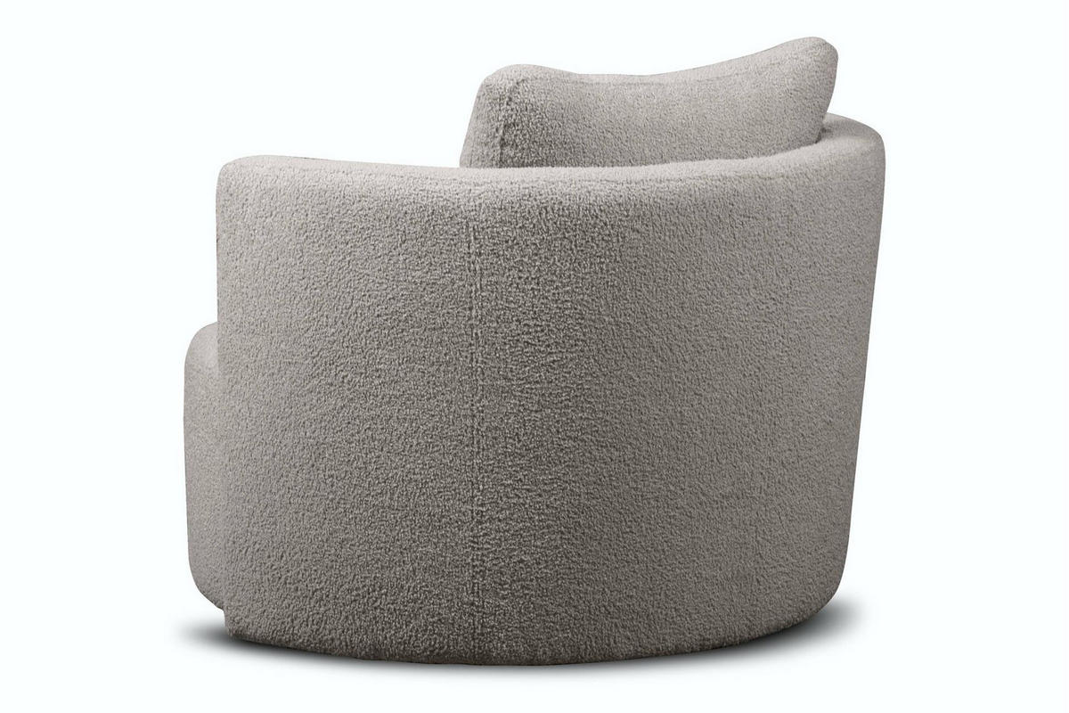 DREHSESSEL RAGGI 360° Drehfunktion mit inklusive dekorativem Kissen, Hellgrau - Hellgrau, Textil (92/75/94cm) - KONSIMO®