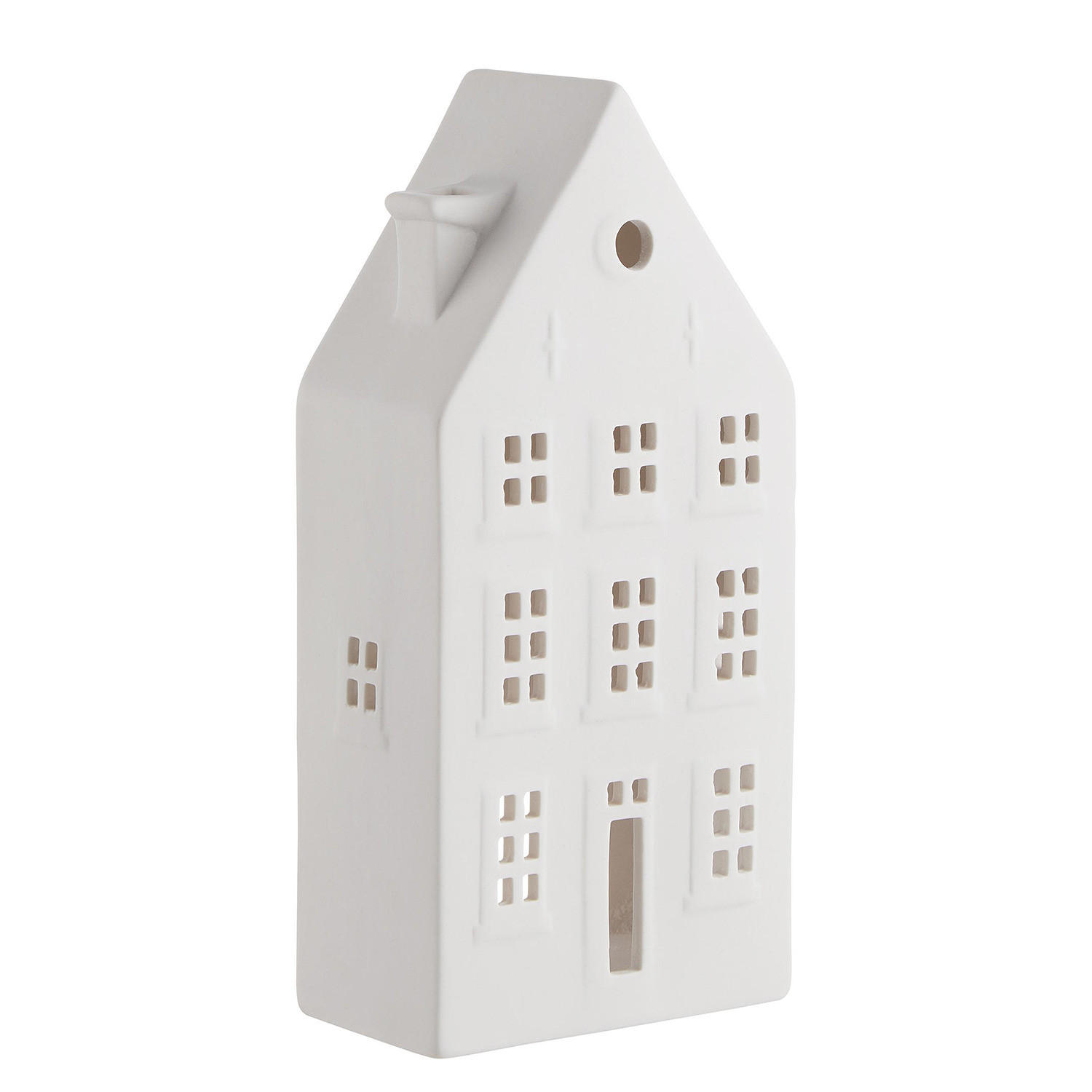 TEELICHTHAUS Amsterdam - Weiß, Keramik (19cm) - BUTLERS