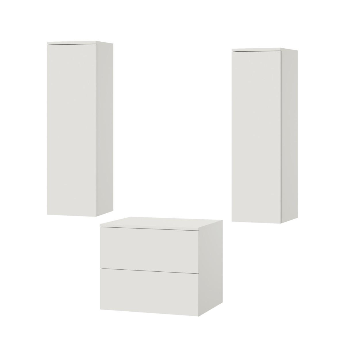 BADMÖBEL-SET Color Weiß 3-Teilig (2S 60 + 1D 100 X2) - Weiß, Holzwerkstoff (120/160/45cm) - mzm24