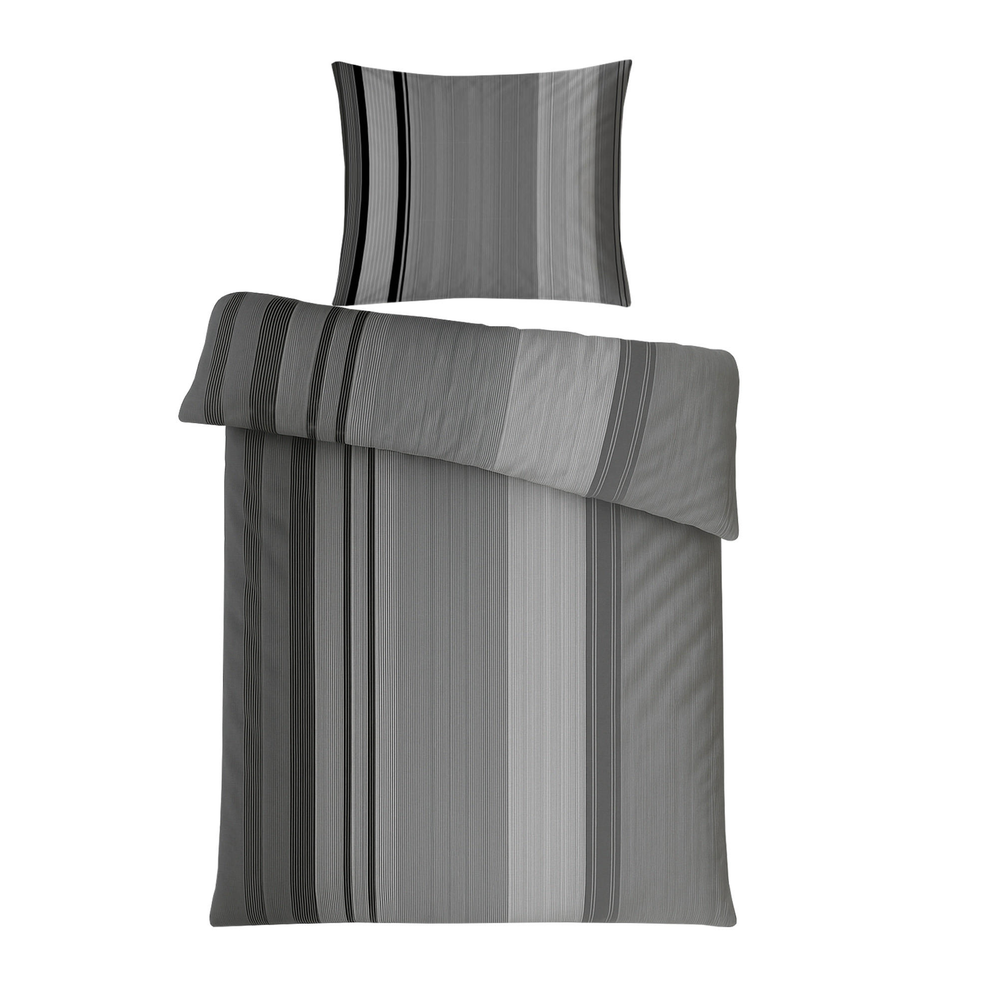 BETTWÄSCHE-SET (135x200cm) - Ameland - Dunkelgrau, Textil (135/200cm) - Bestlivings