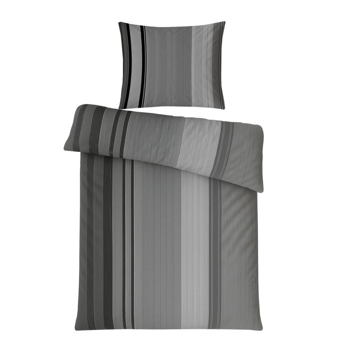 BETTWÄSCHE-SET (135x200cm) - Ameland - Dunkelgrau, Textil (135/200cm) - Bestlivings