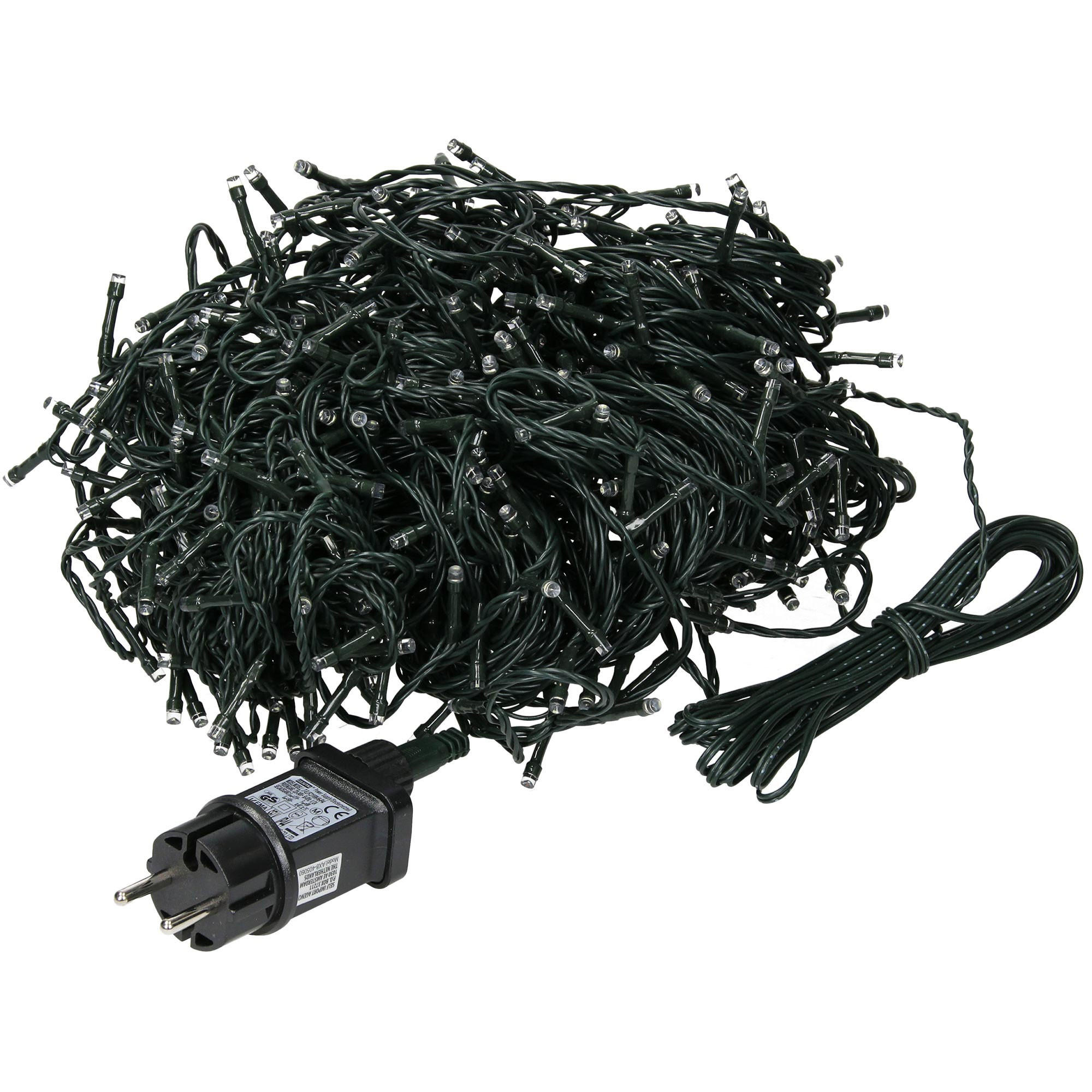 LED CLUSTER LICHTERKETTE Weihnachten 36m 480LED Warmweiß Innen/Außen - Grün, Kunststoff (3600cm) - ECD-Germany