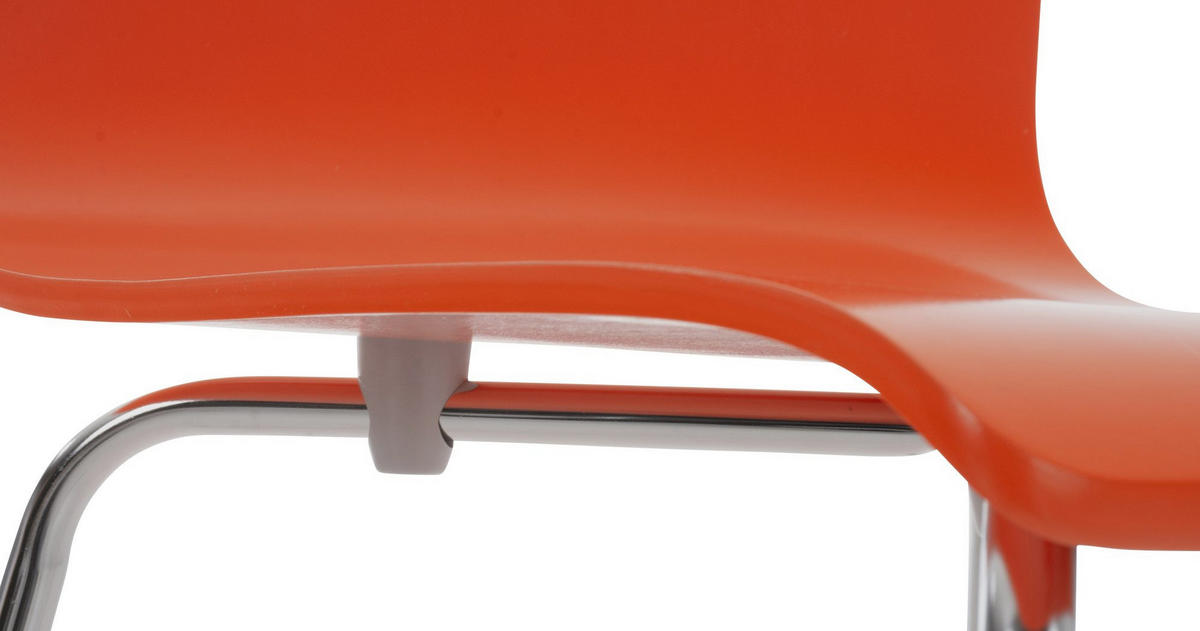 BESUCHERSTUHL PEPE 87x43x47 cm Orange Holz Metall - Orange, Metall (43/87/47cm) - DELUKE