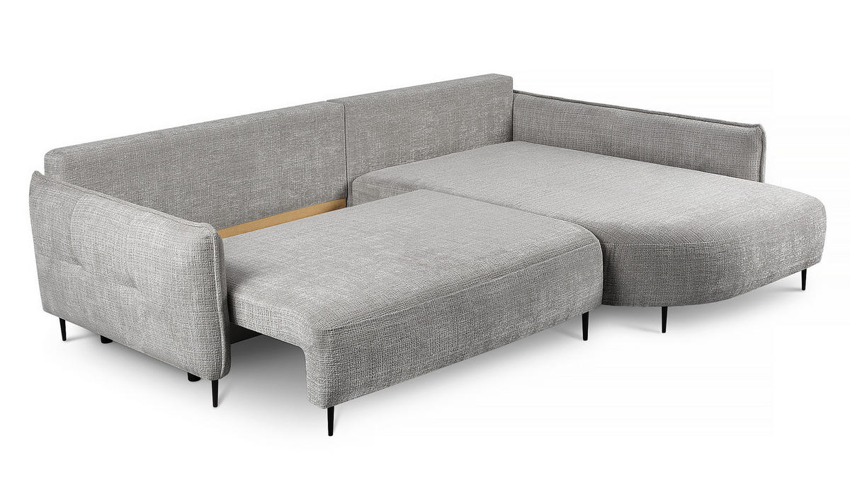 ECKSOFA Oblivio Grau Chenille - Schwarz/Grau, Textil/Metall (285/200cm) - Selsey