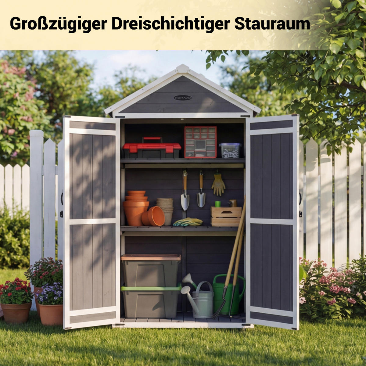 GERÄTESCHUPPEN ,SS02 - Anthrazit, Holz (56.5/178/99.3cm)