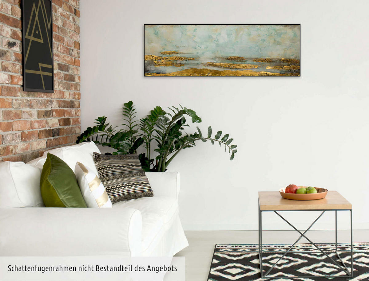 ACRYLBILD HANDGEMALT 120/40 cm - Blau, Holz/Textil (1.62/40cm) - KUNSTLOFT