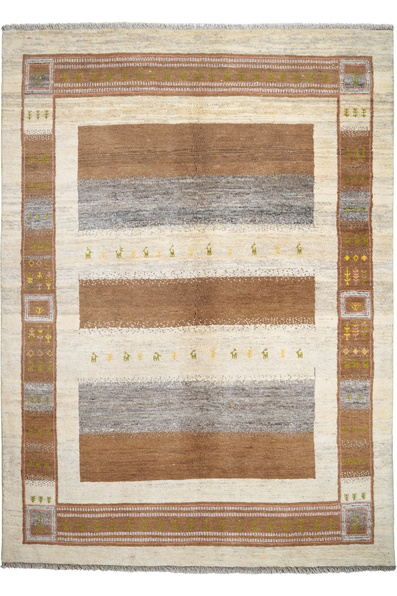 TEPPICH Rizbaf Braun 240/174 cm Schurwolle - Braun, Textil (174/240cm) - Looma