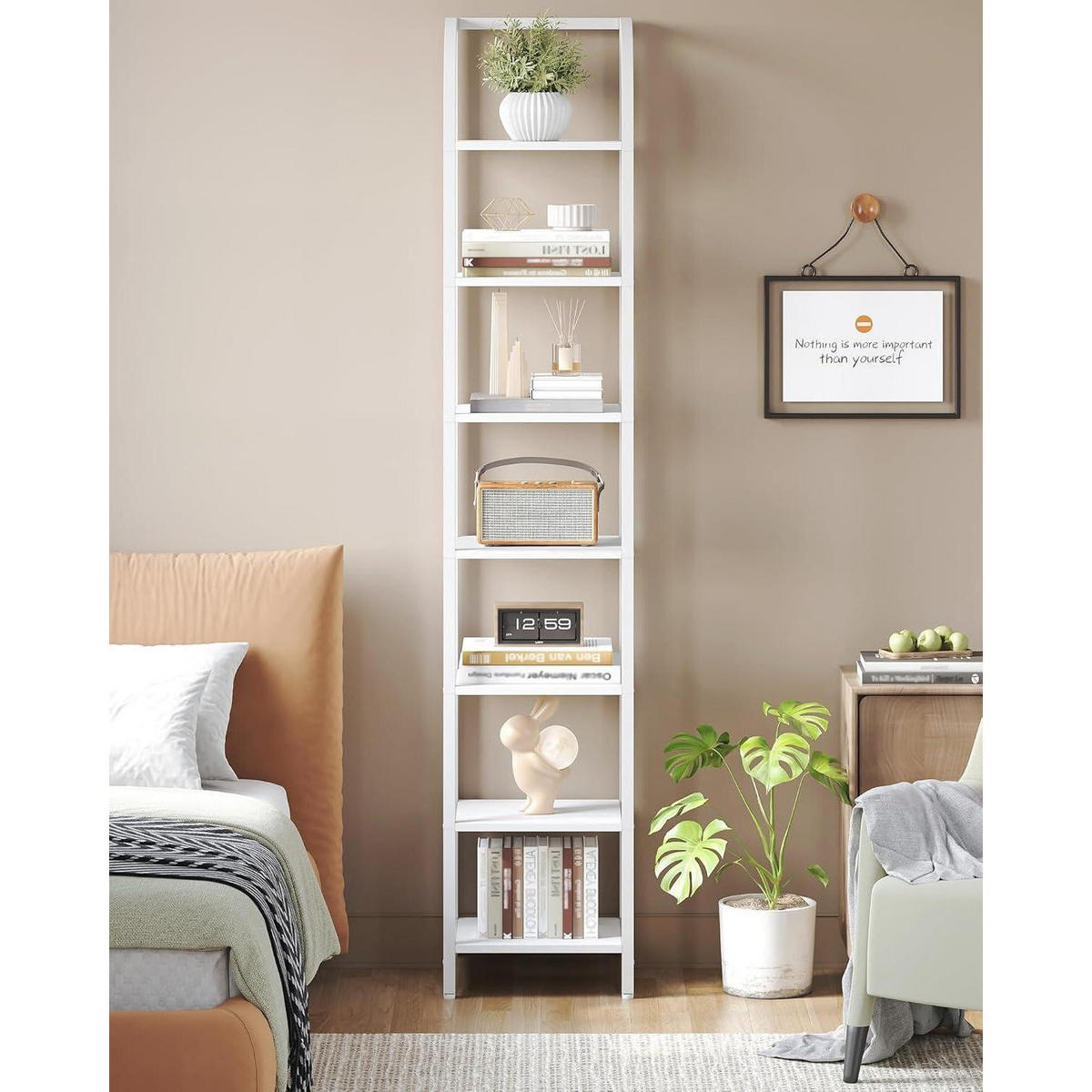 BÜCHERREGAL 7 Ebenen Weiß 30 x 33,6 x 208,5 cm - Weiß, Metall (33.6/209/30cm)