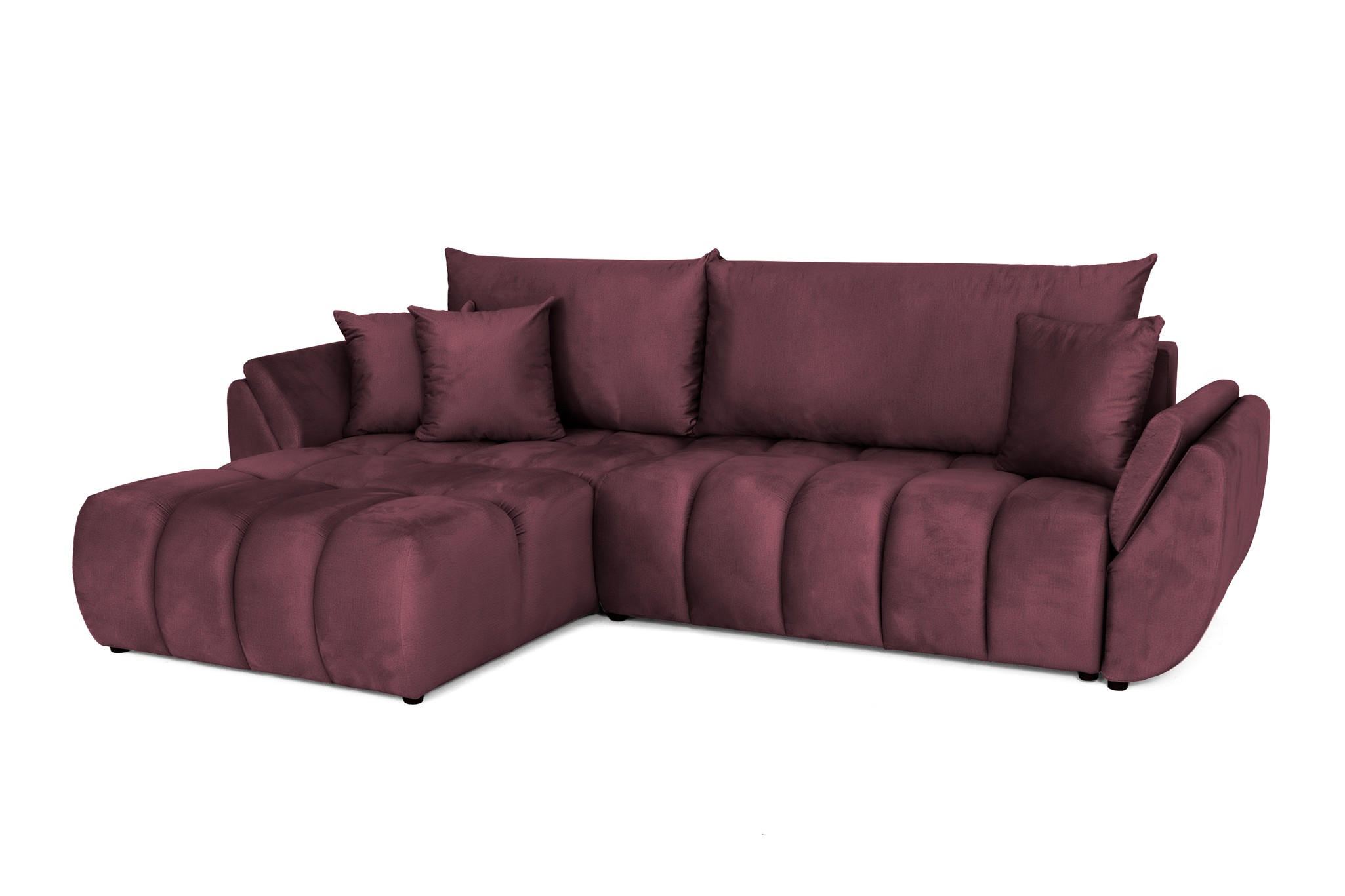 ECKSOFA Collin Mit Schlaffunktion - Bordeaux, Holzwerkstoff/Textil (280/185cm) - Fun Möbel
