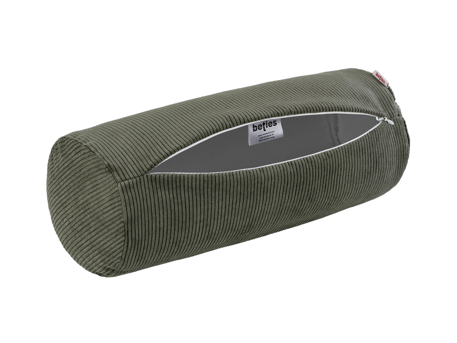 NACKENROLLENHÜLLE HYggelig No.1 stein-grau Cord-Samt 40/15 cm - Grau, Textil (15/40cm) - beties Heimtextil