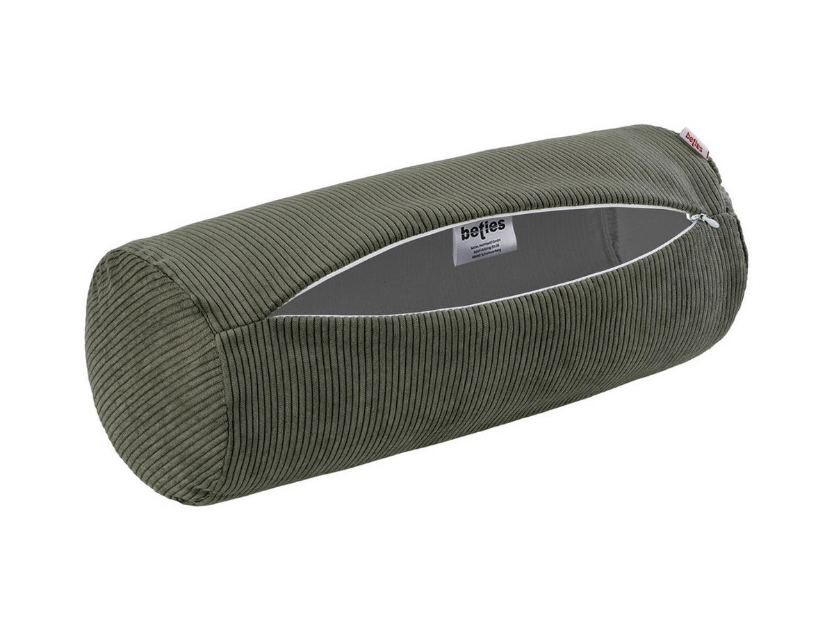 NACKENROLLENHÜLLE HYggelig No.1 stein-grau Cord-Samt 40/15 cm - Grau, Textil (15/40cm) - beties Heimtextil