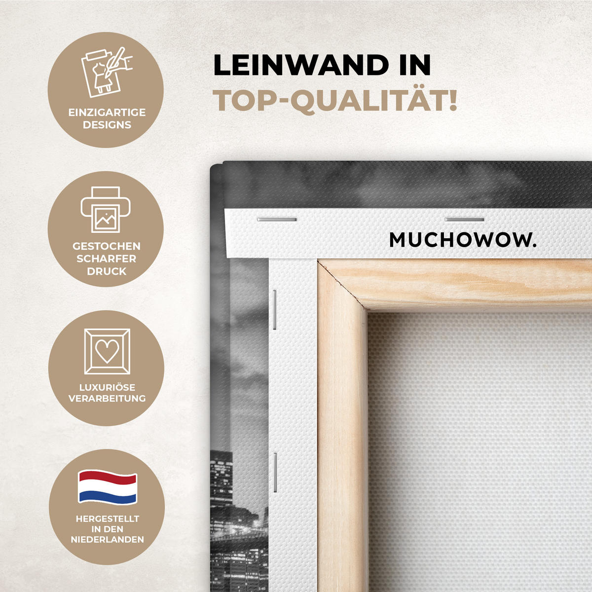 LEINWANDBILD New York - Skyline - Stadt - Blau 20x30 cm - Blaugrau, Textil (20/30cm) - MuchoWow