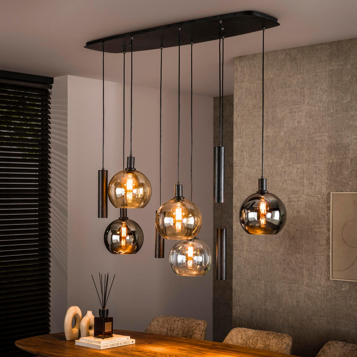 HÄNGELAMPE Sfera - Schwarz - 60/130/150 cm - Schwarz, Metall (60/130/150cm) - Hoyz Collection