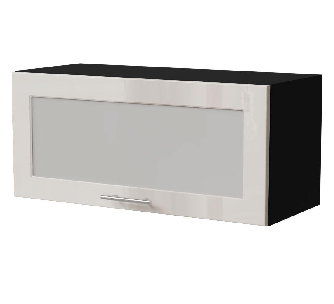 Feldmann-Wohnen Klapphängeschrank Creme, Schwarz 80x36x32.5 cm