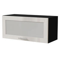 KLAPPHÄNGESCHRANK Brerra W4BS/80 WKF Schwarz / RAL 9001 creme Hochglanz 80 / 32,5 / 36cm - Creme/Schwarz, Holz/Holzwerkstoff (80/36/32.5cm) - Feldmann-Wohnen