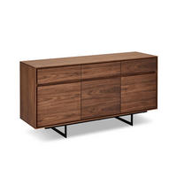SIDEBOARD Amerikanisches Walnussfurnier - Schwarz/Braun, Holz/Metall (155/82/45cm) - Furnhouse