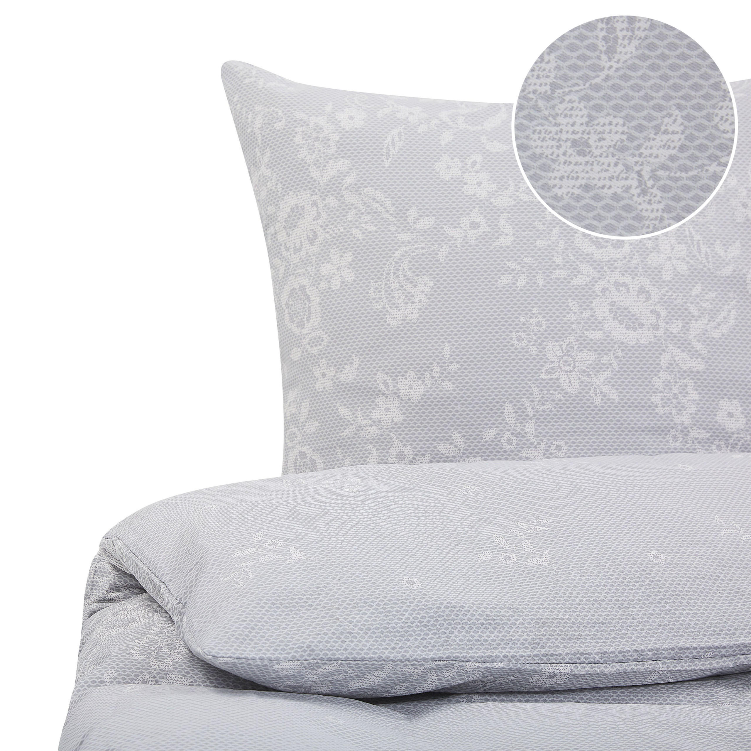 KOMPLET POSTELJNINE Morningside 155x220 cm - siva, tekstil (155/220cm) - Beliani