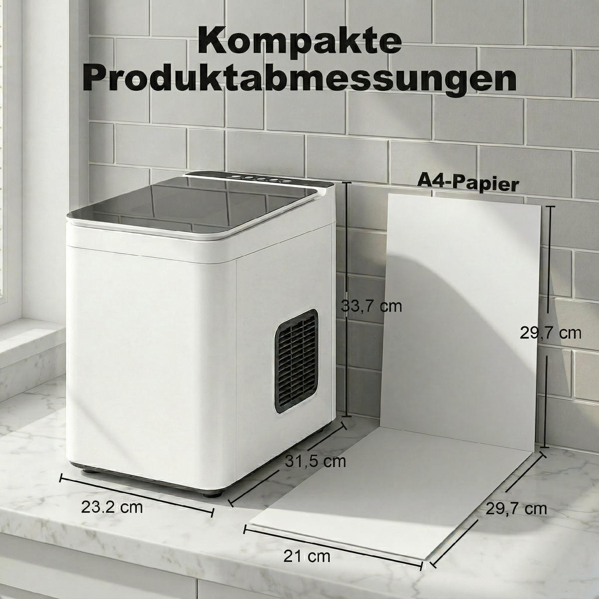 EISWÜRFELMASCHINE Kunststoff Weiß - Weiß, Kunststoff (23.2/33.7/31.5cm) - HOMCOM