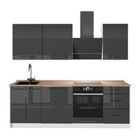 KÖK Fame-Line, Antracit högblank/Vit, 230 cm, AP Oak - Vit/Svart högglans, Träbaserade material (230/206.8/60cm) - Vicco