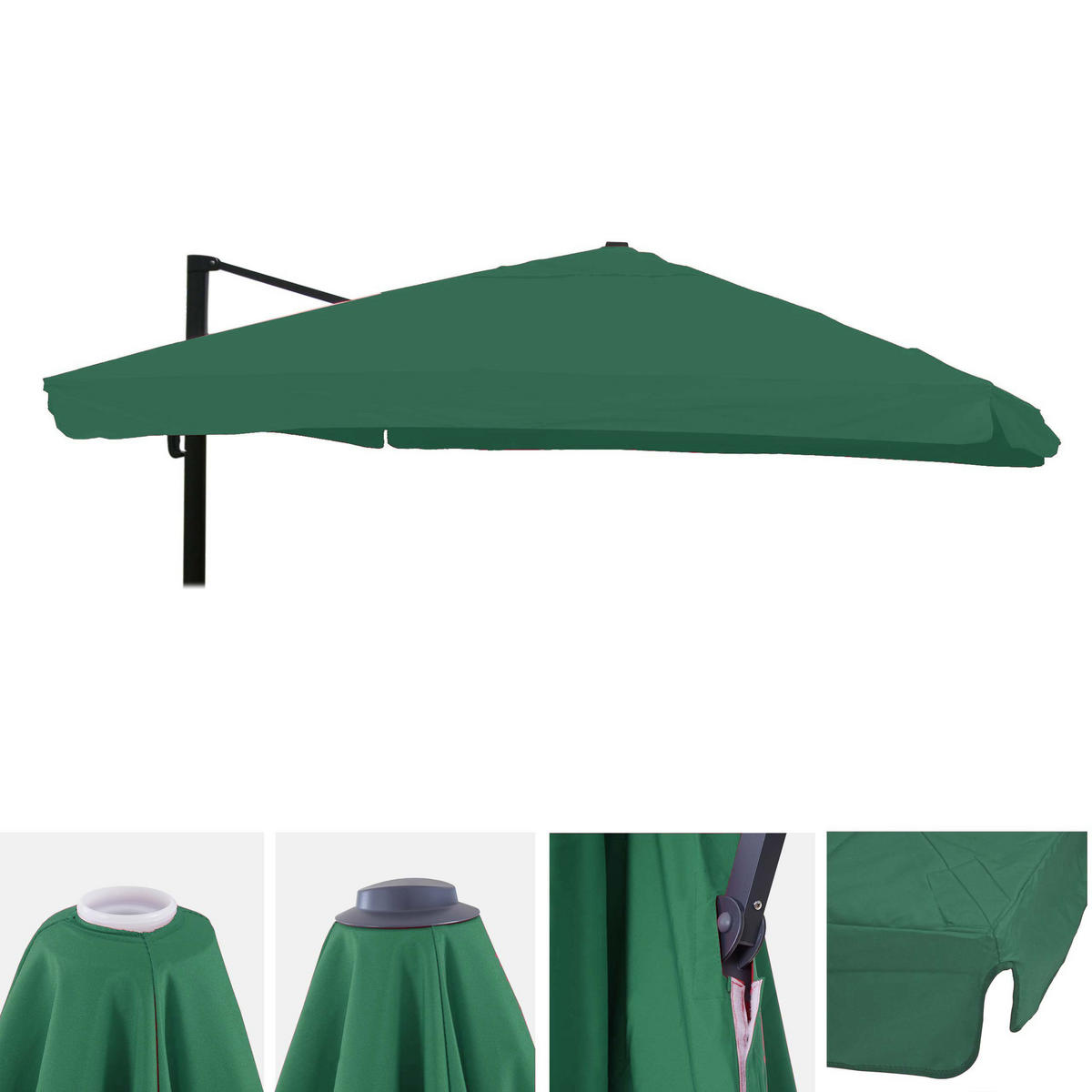 ERSATZ-BEZUG FÜR SCHIRM I Dunkelgrün - Dunkelgrün, Textil (295/295cm) - MCW