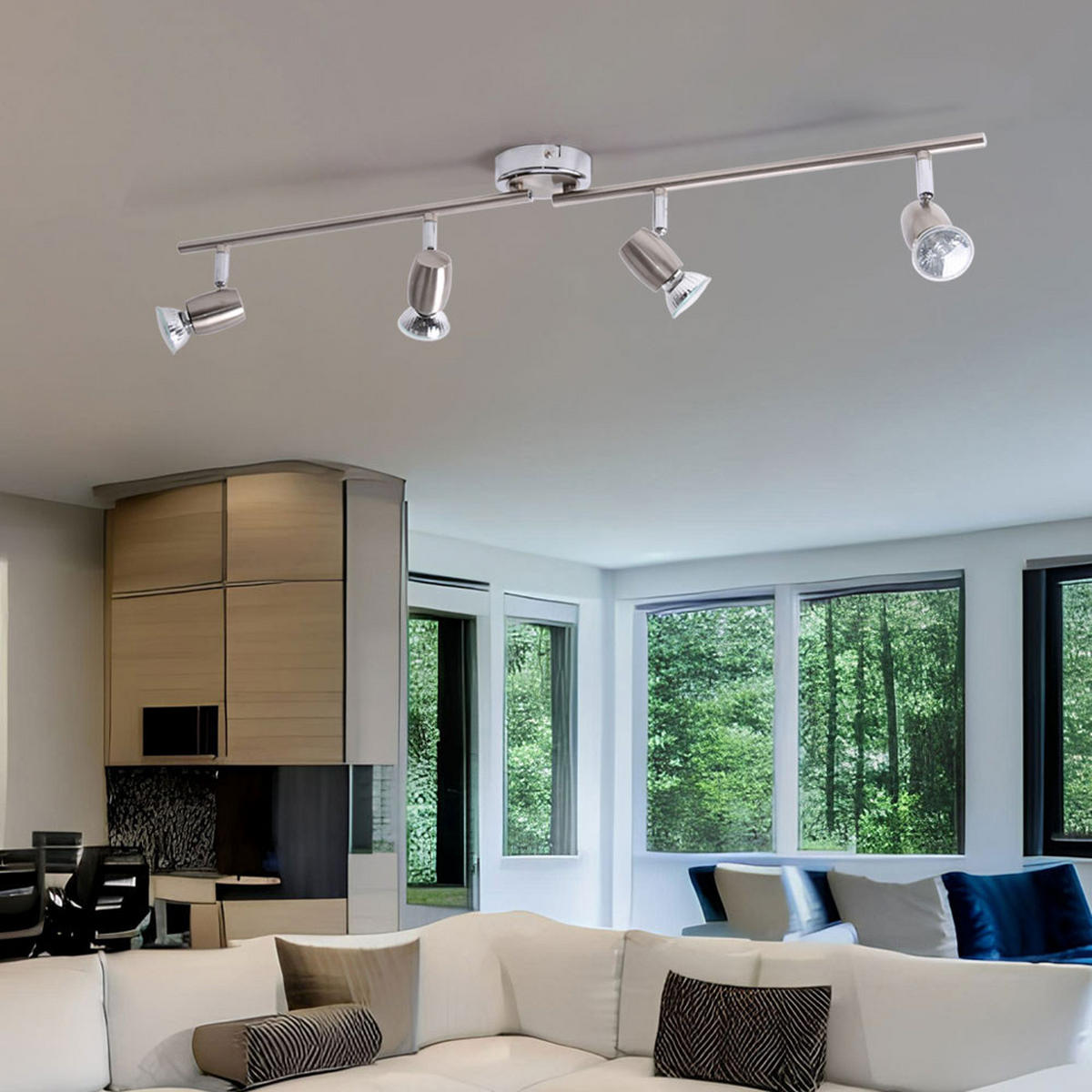 LED DECKENLEUCHTE PALERMO Silber Metall - Silberfarben, Metall (80/80/13.5cm) - Brilliant