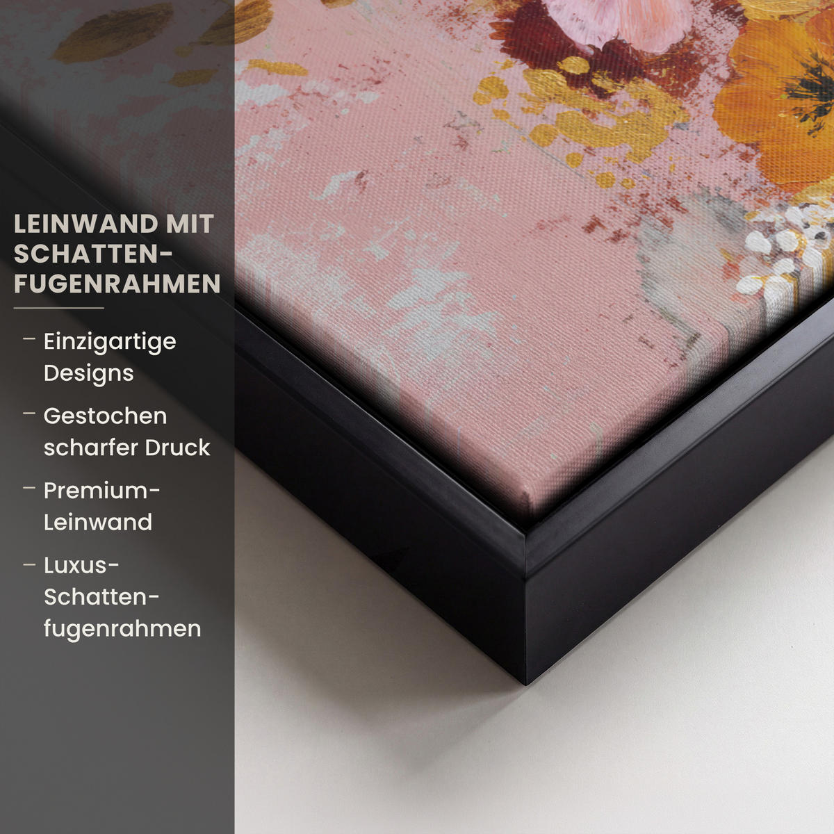 LEINWAND Bilder mit Rahmen - Malerei - Blumen - Rustikal - Rosa - 30x20 - Altrosa, Textil (30/20cm) - MuchoWow