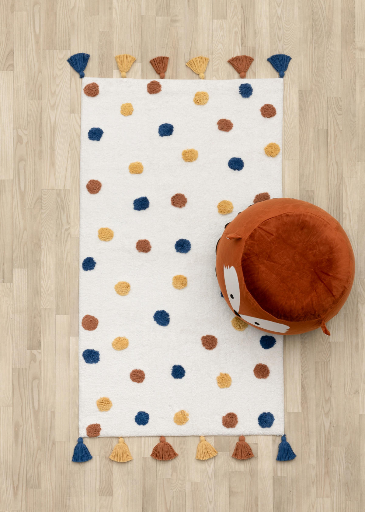 BAUMWOLLTEPPICH Gepunktet 70/120 cm - Multicolor, Naturmaterialien (70/120cm)