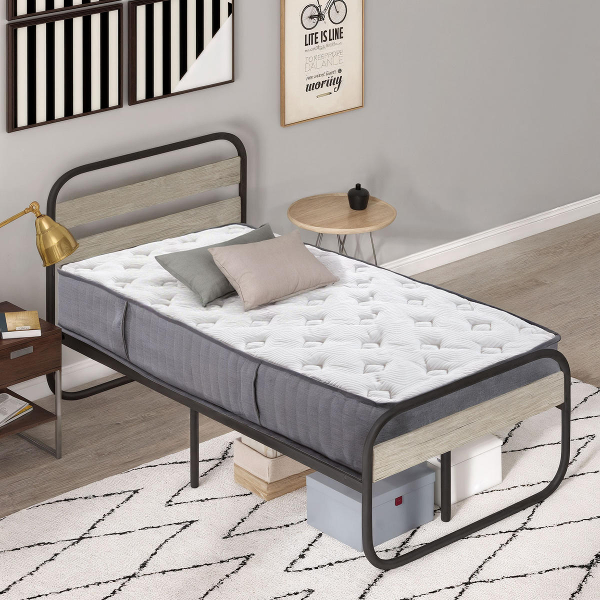 MATRATZE 90x200 cm 25,8 cm Höhe ergonomisch Taschenfederkernmatratze - Weiß, Textil (90/200cm) - HOMCOM