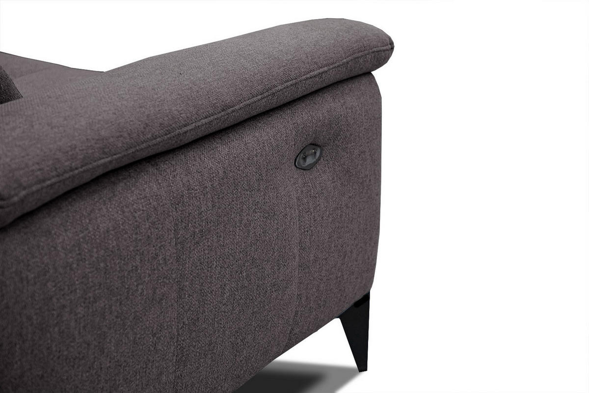 RELAXSOFA MATERA 3-Sitzer mit 2 Relaxfunktionen, graphitfarben - Schwarz/Graphitfarben, Holzwerkstoff/Textil (212/82/103cm) - Courtois Laville