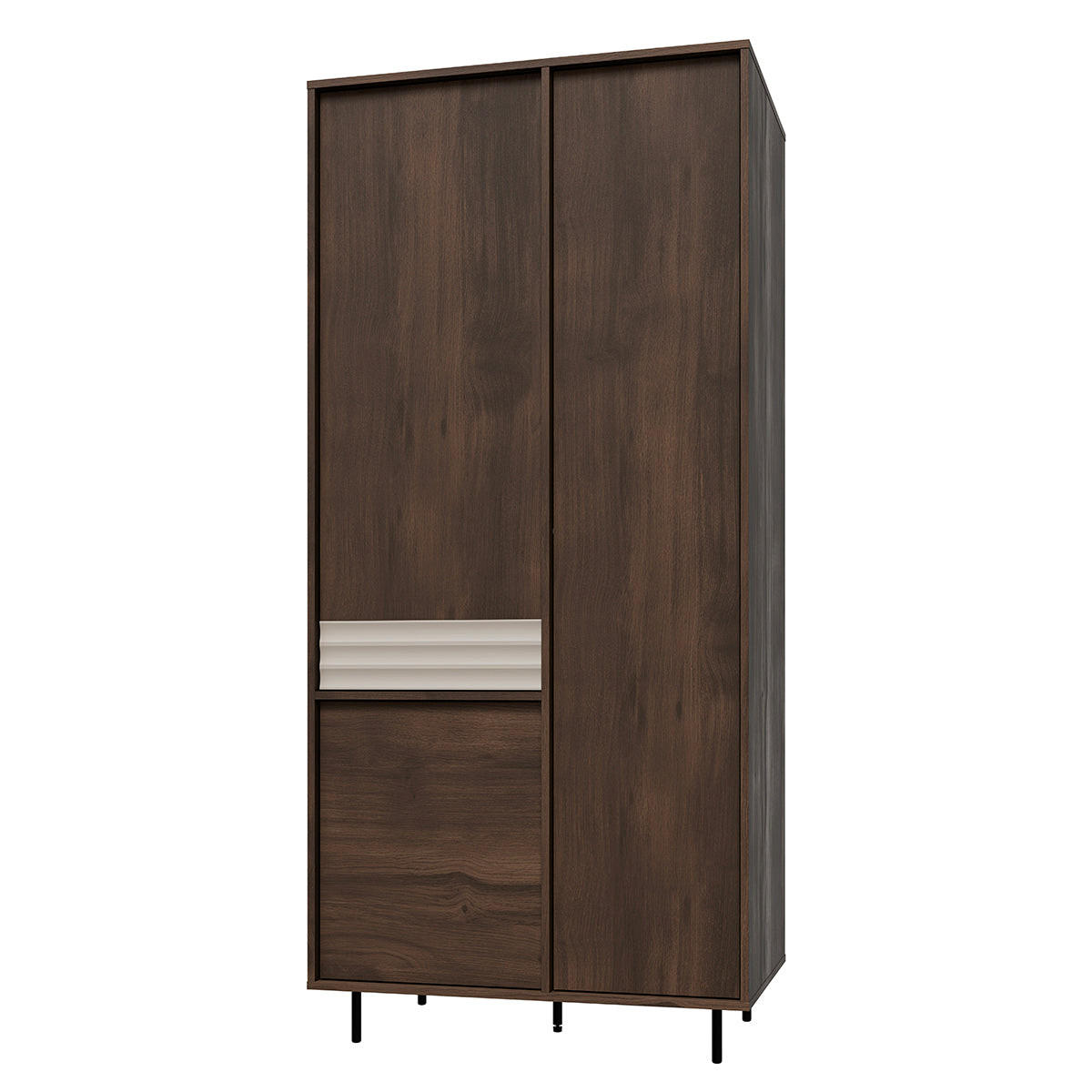 OMARA 3 vrati Astra Temni les in kašmir - bež, leseni material (90/195/52cm) - Petits-meubles