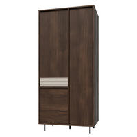 OMARA 3 vrati Astra Temni les in kašmir - bež, leseni material (90/195/52cm) - Petits-meubles