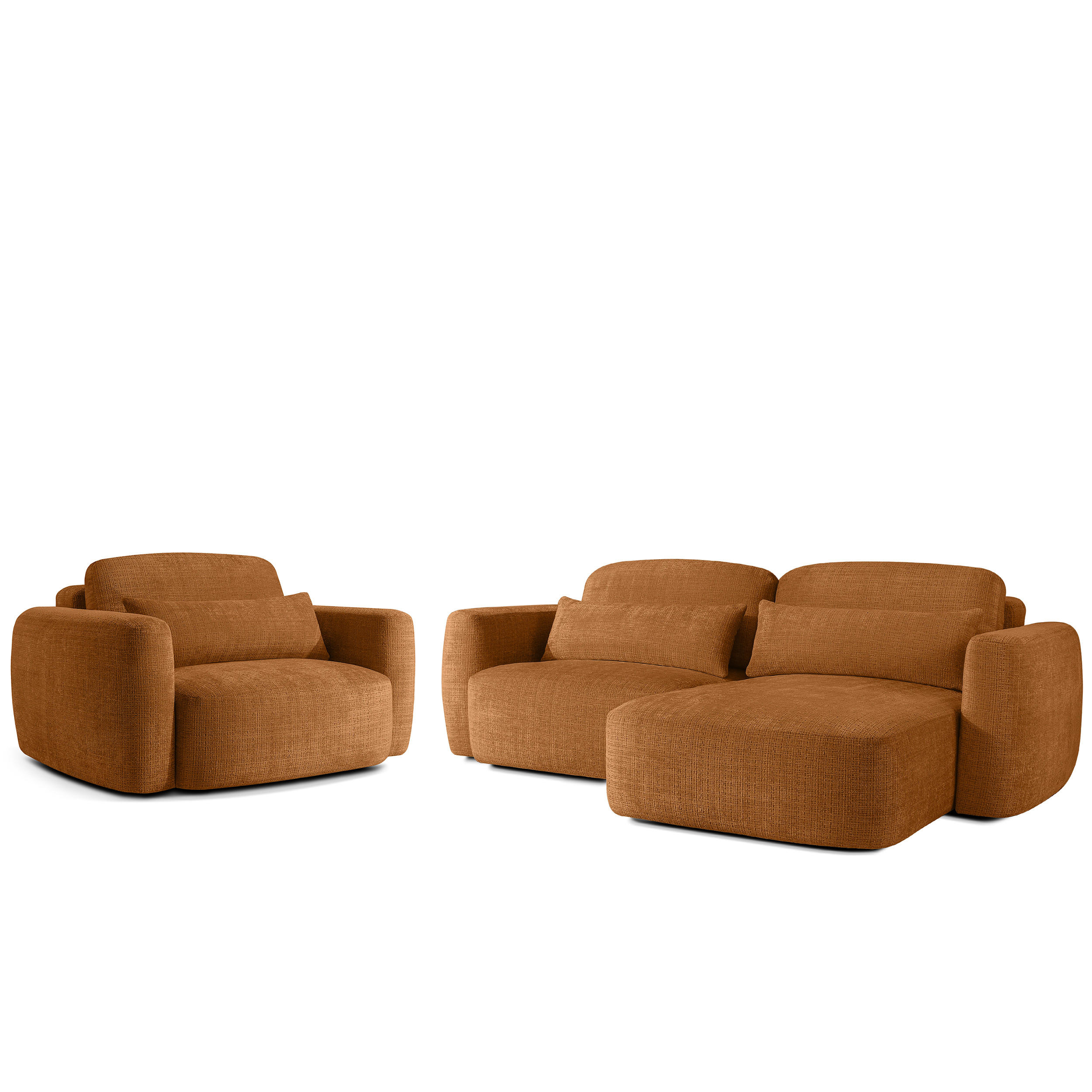 SITZGARNITUR ELOSA - Rot, Holz/Textil (245/85/165cm) - KONSIMO®