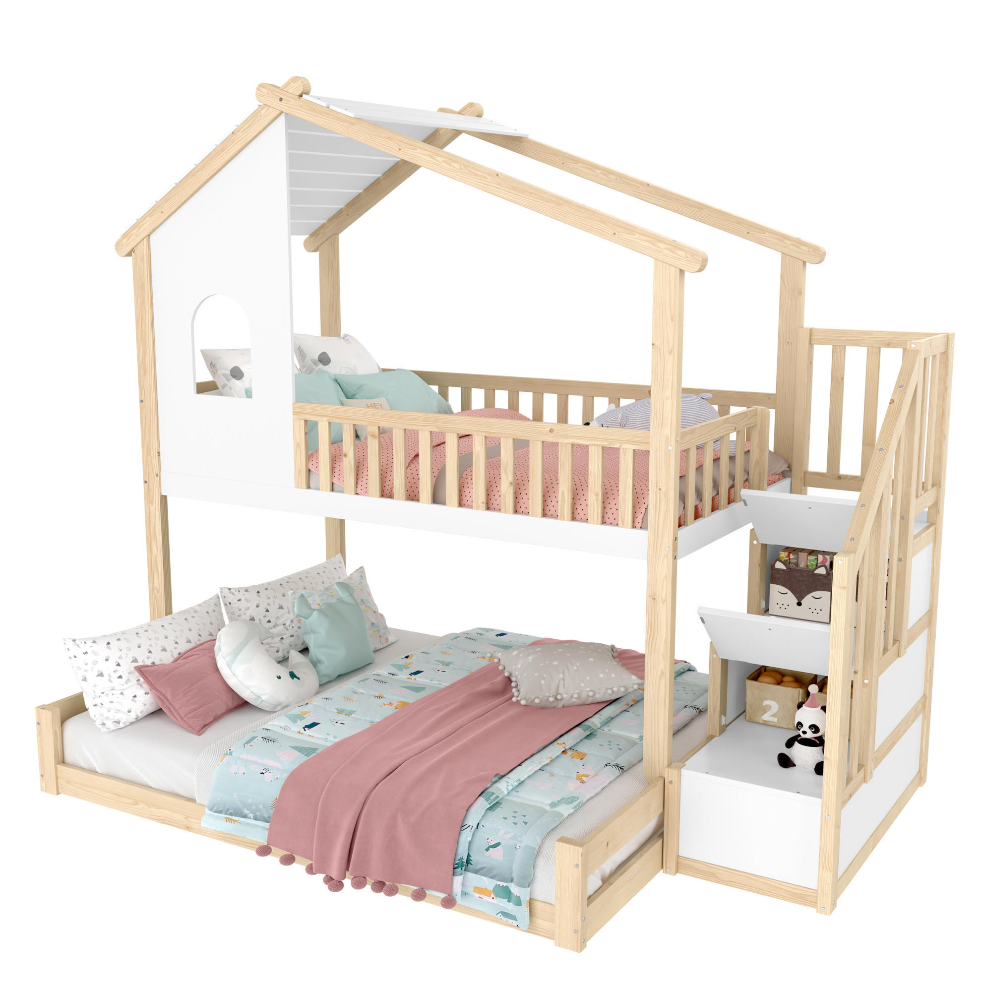 Okmyhome Etagenbett Natur 90x200 cm