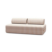 2-3-SITZER-GARTENSOFA mit Streifen in Weiß und Braun - Braun, Textil (95/70.5/190cm)