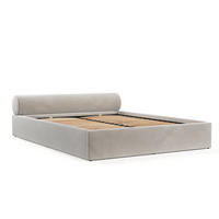 POLSTERBETT Solvo mit Stauraum 160/200 cm Hellbeige im Paros Stoff - Beige/Schwarz, Holz/Holzwerkstoff (160/200cm) - AltaBeds