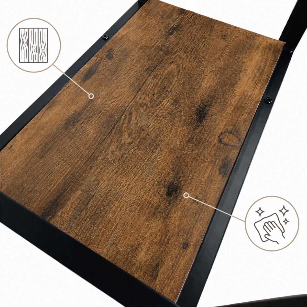 REGAL Holzoptik Metall Dunkelbraun Schwarz asymmetrisch 75x30x155 cm - Dunkelbraun/Schwarz, Holzwerkstoff/Metall (75/155/30cm) - Begryf