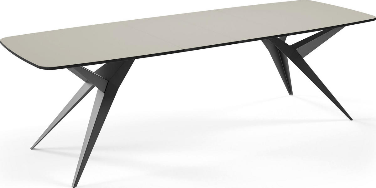 ESSTISCH Trax ausziehbar rechteckig oval, Beige Cashmere 200-280/90/76 - Kaschmir/Beige, Holzwerkstoff/Metall (90/276/76cm) - WFL GROUP