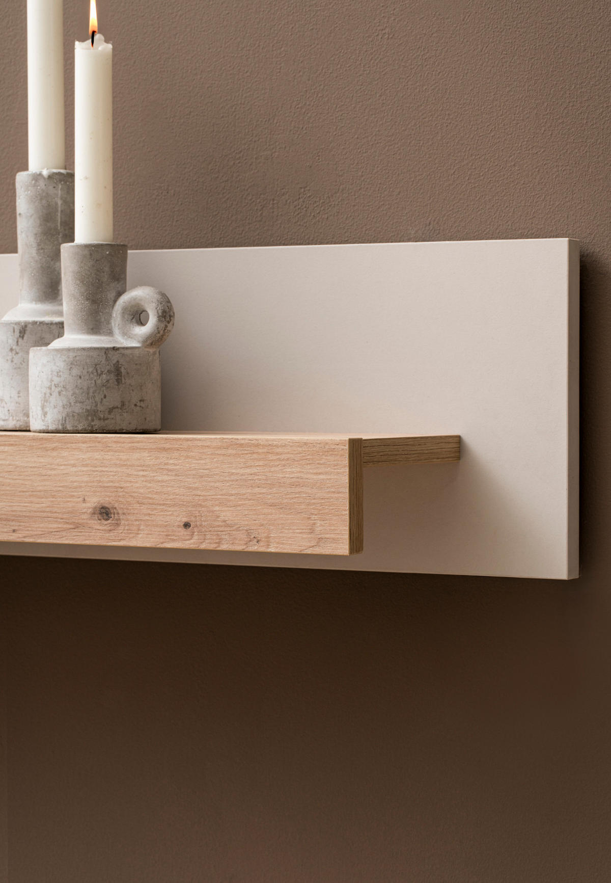 WANDBOARD Kaschmir, Artian Eiche, Wandregal 189 cm - Kaschmir/Eiche Artisan, Holzwerkstoff/Metall (189/20/18cm) - Furn.Design