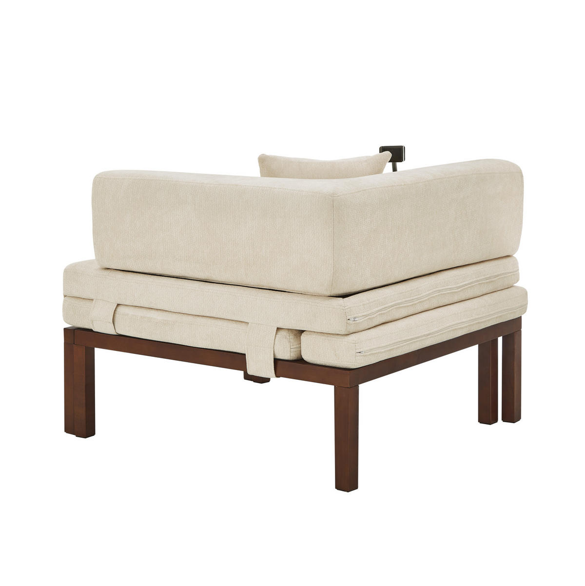 SOFABETT ausziehbar Beige Samt - Beige, Holz (81/64/176cm) - Meubliv
