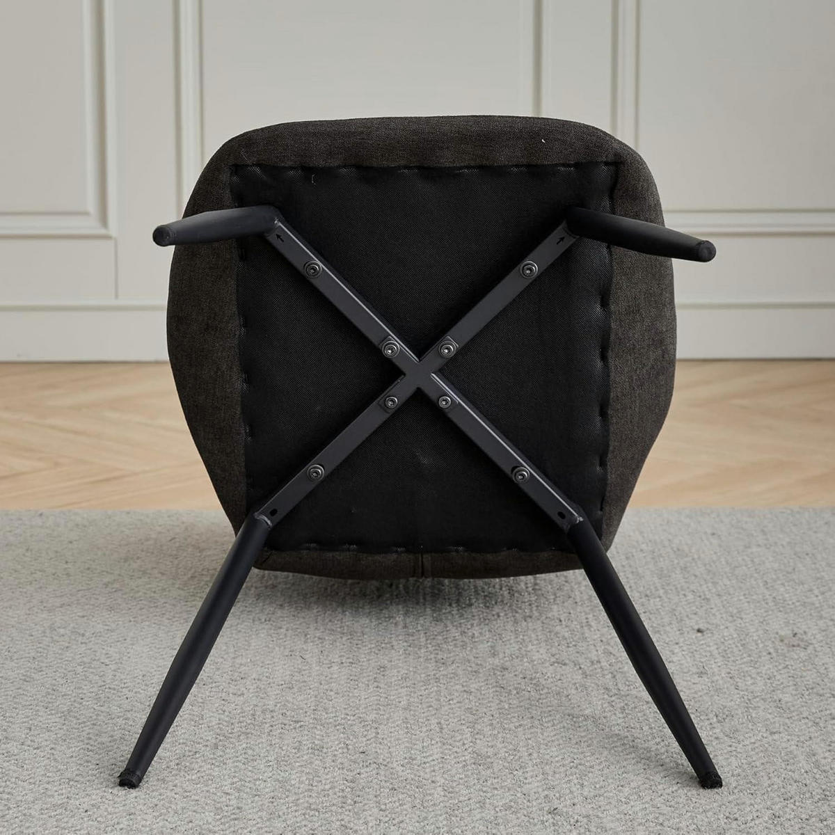 ESSZIMMERSTÜHLE 4er-Set mit Rautenmuster, Anthrazit - Anthrazit, Textil (43/86/47.5cm)