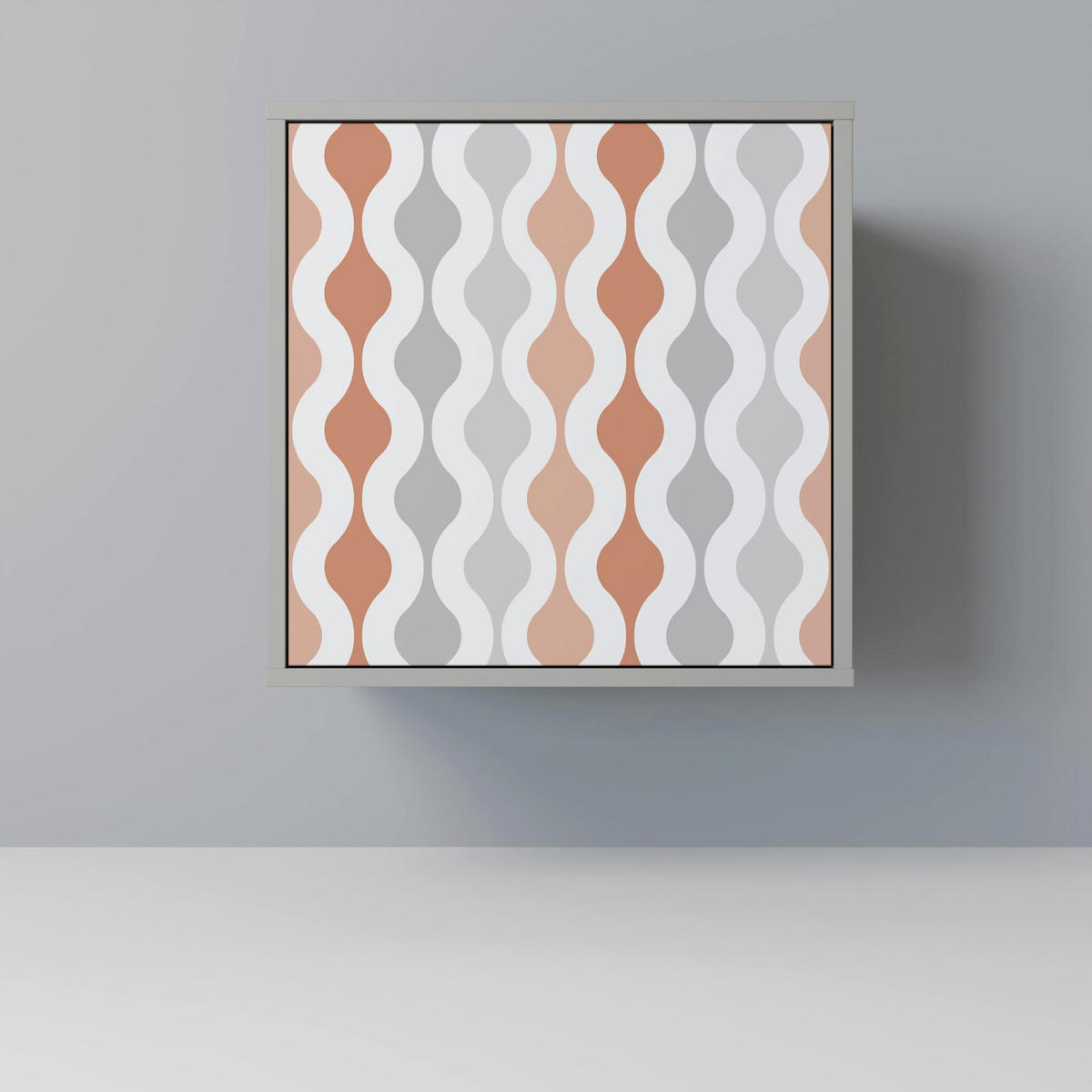 SIDEBOARD HAZY NOSTALGIA, Grau, 57,5x42x57,5 cm, Ohne Füße - Multicolor/Grau, Holzwerkstoff (57.5/57.5/42cm) - SpaceRebels