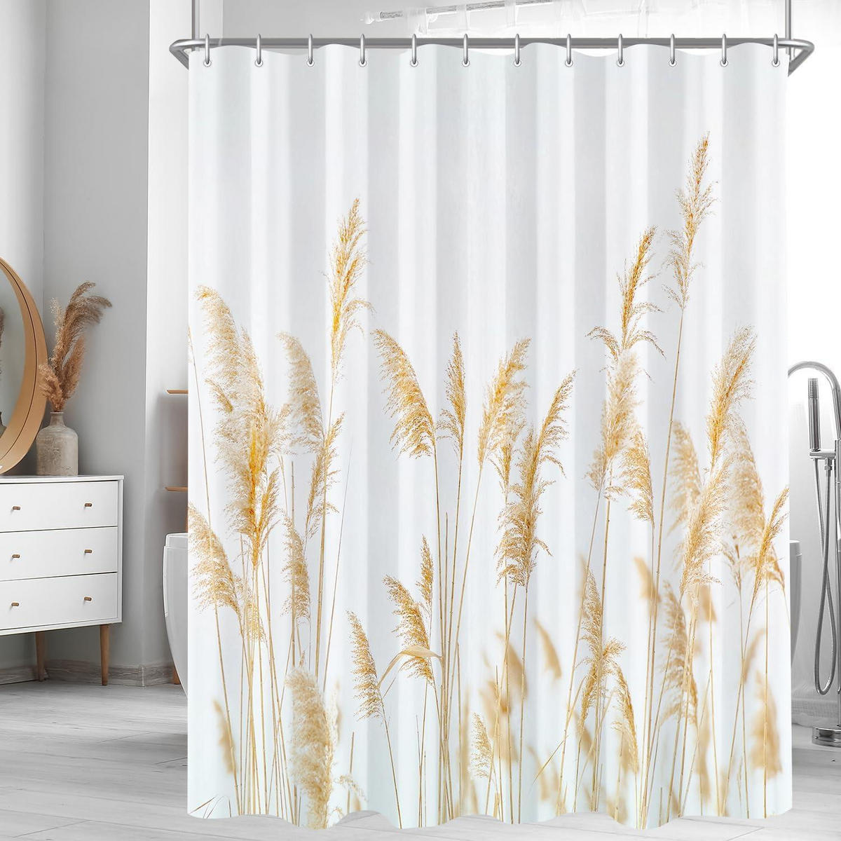 DUSCHVORHANG Gelbe Weizenspitze 180 x 200 cm - Gelb, Textil (180/200cm)