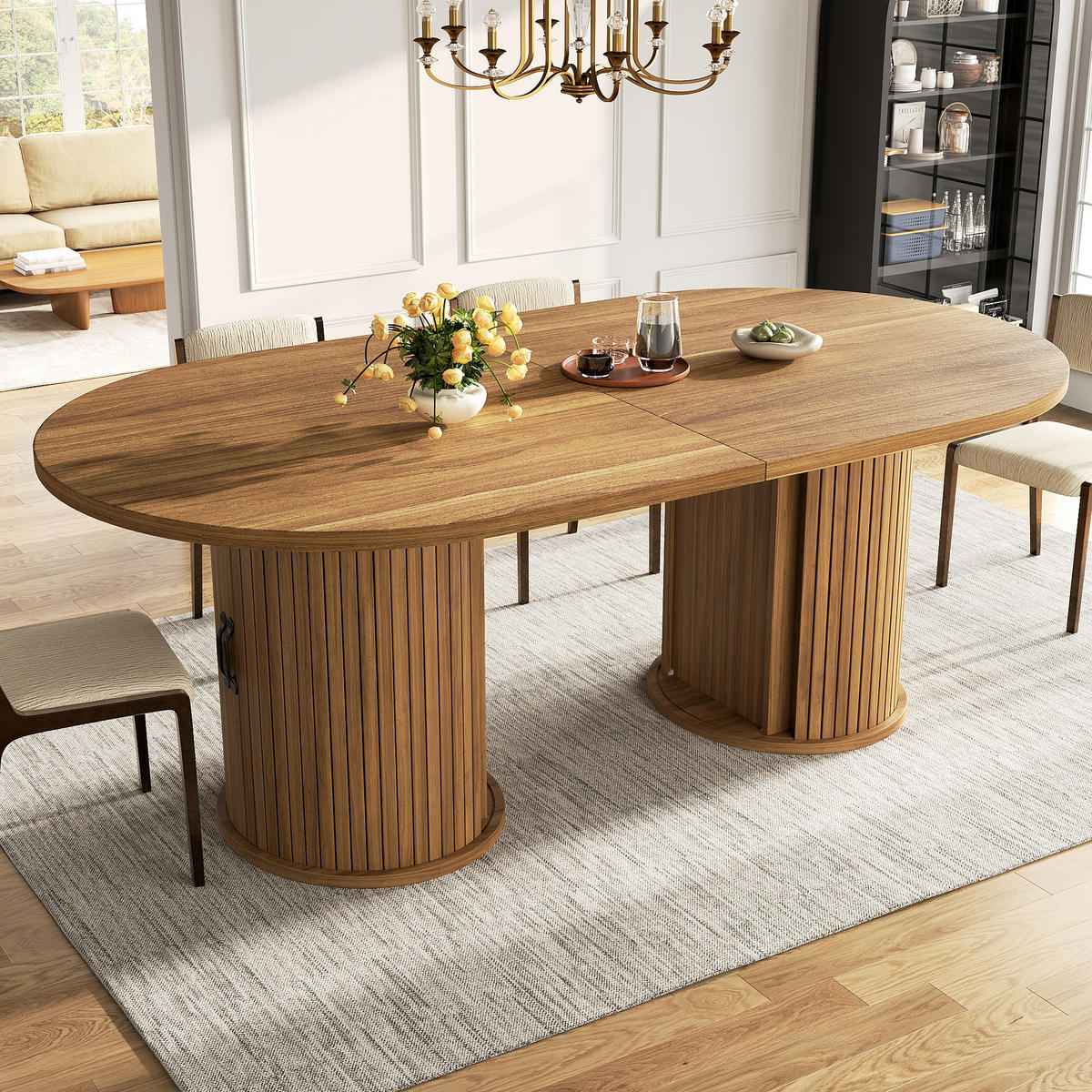 ESSTISCH ausziehbar 150-190/80/75 cm mit Staufach DE-39636 Dunkelbraun - Braun, Holzwerkstoff (80/150/75cm) - ComfortXL