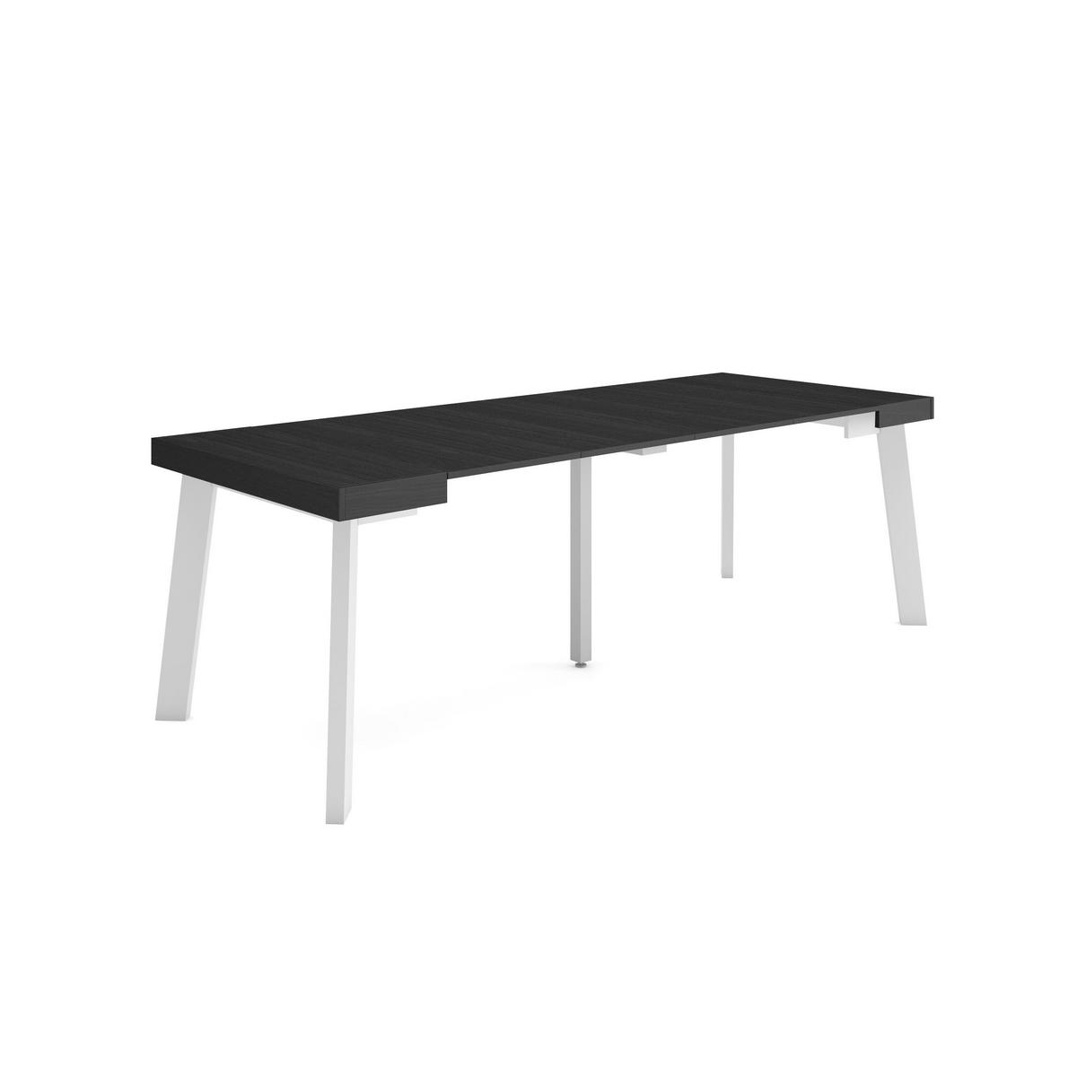 KONSOLENTISCH ausziehbar 58 bis 222cm, für 10 Gäste, schwarz, 90/58/73cm - Schwarz, Holzwerkstoff (90/222/73cm) - Skraut Home