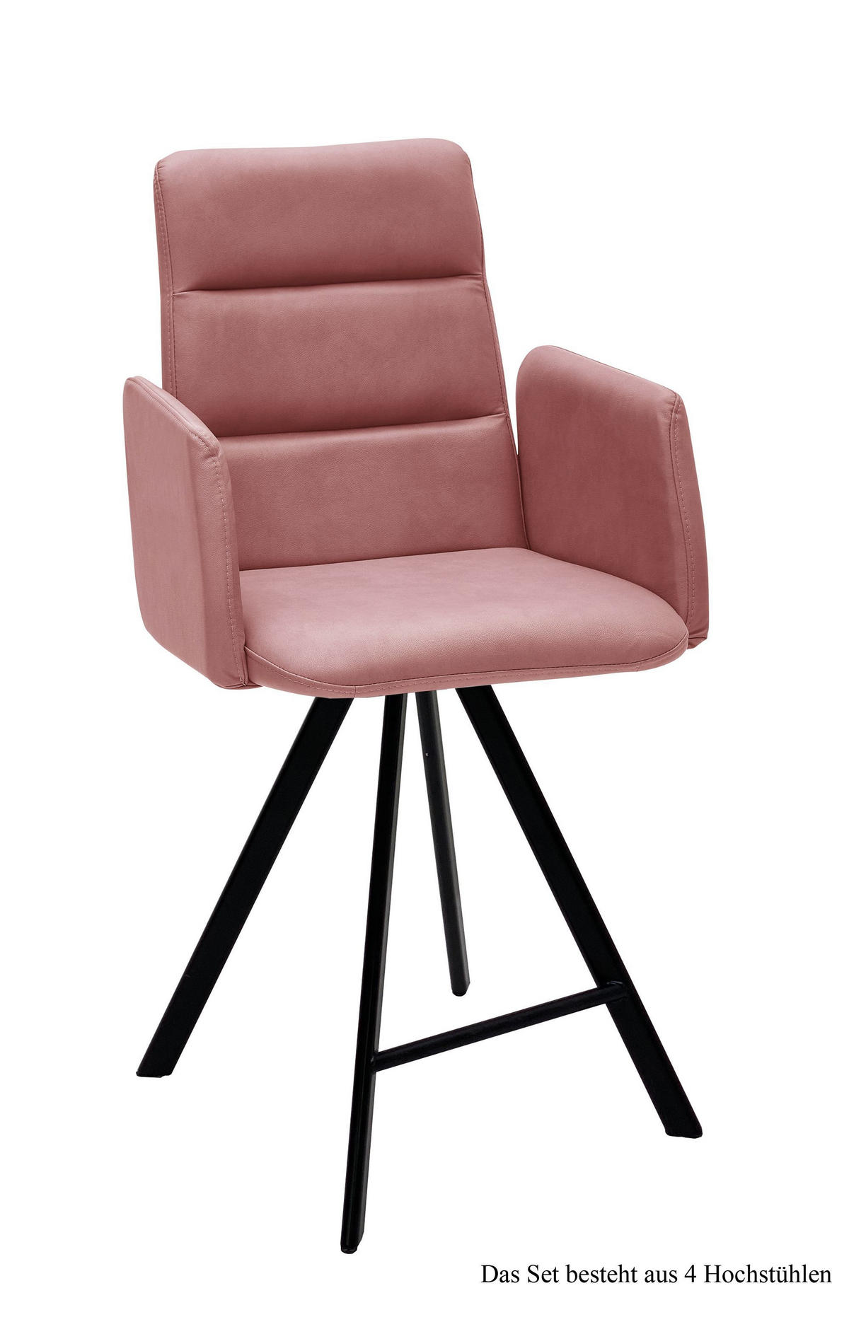 THEKENSTUHL drehbar (4er-Set) Devonna 52x109x60 Schwarz/Rosewood - Dunkelrosa/Schwarz, Kunststoff (60/109/52cm) - 58aufmkessel