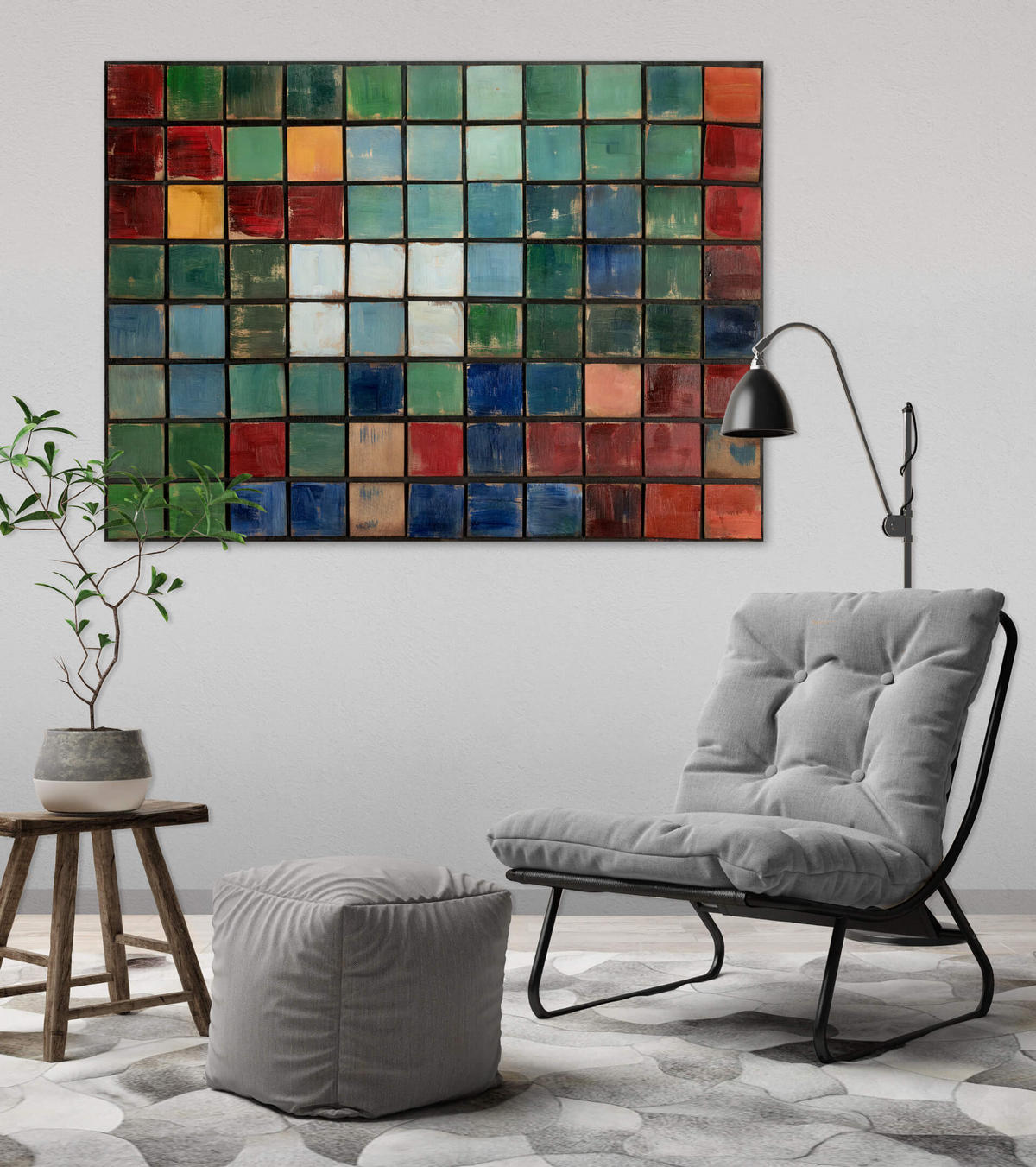 HOLZBILD Bunt 100/70 cm - Multicolor, Holz (7/70cm) - KUNSTLOFT