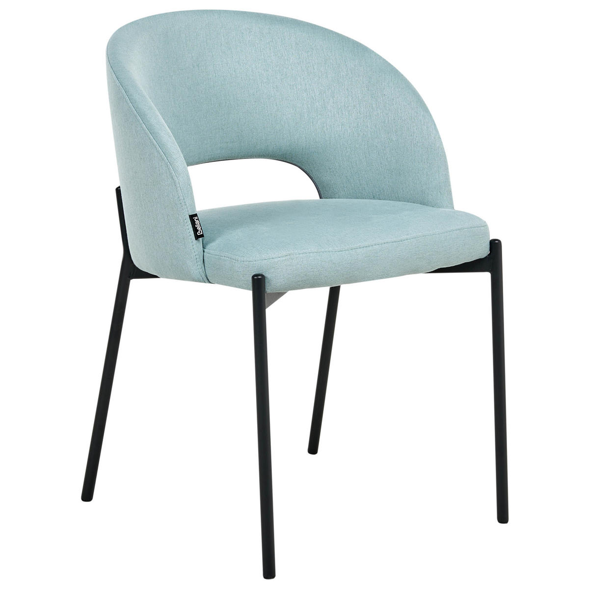 ESSZIMMERSTUHL 2er-Set Hellblau Penny - Blau/Schwarz, Textil (46/76/50cm) - Beliani